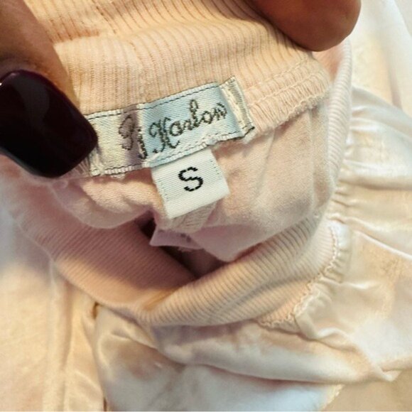 PJ Harlow Jolie Blush Lounge Pajama Set Ribbed Top Satin Pants Size Small - Picture 7 of 13